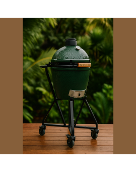 Barbecue, Big green egg, feu, kamado, medium, céramique, conveggtor, charbon de bois, chariot à poignée