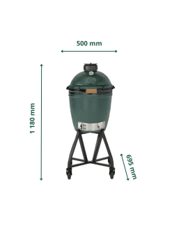Barbecue, Big green egg, feu, kamado, medium, céramique, conveggtor, charbon de bois, chariot à poignée
